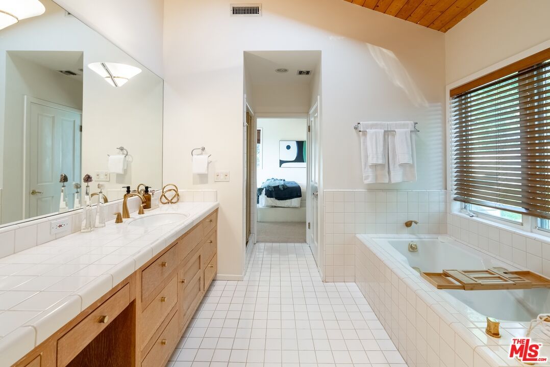 Bathroom, Dual Sink Vanities, Interior, Tile Countertops