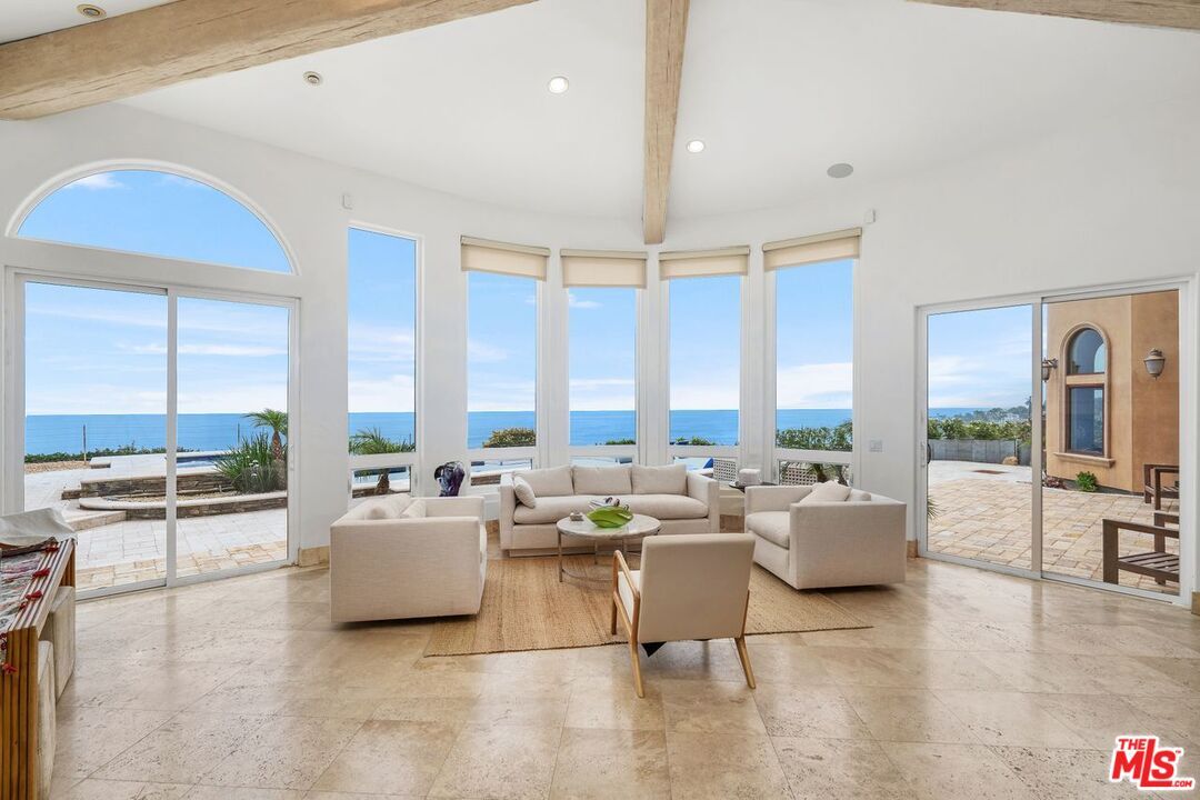 Interior, Living room, Recessed Lighting, Water, Wooden Beams