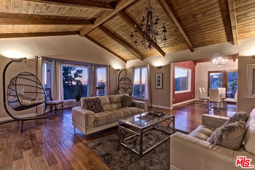 Chandelier, Dining room, Interior, Living room, Wooden Beams, Wooden Ceilings, Wood Texture Flooring