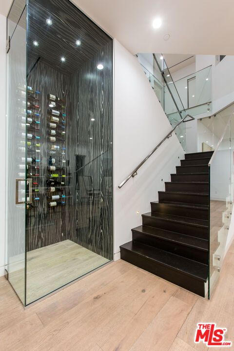 Interior, Recessed Lighting, Wine Storage, Wood Texture Flooring