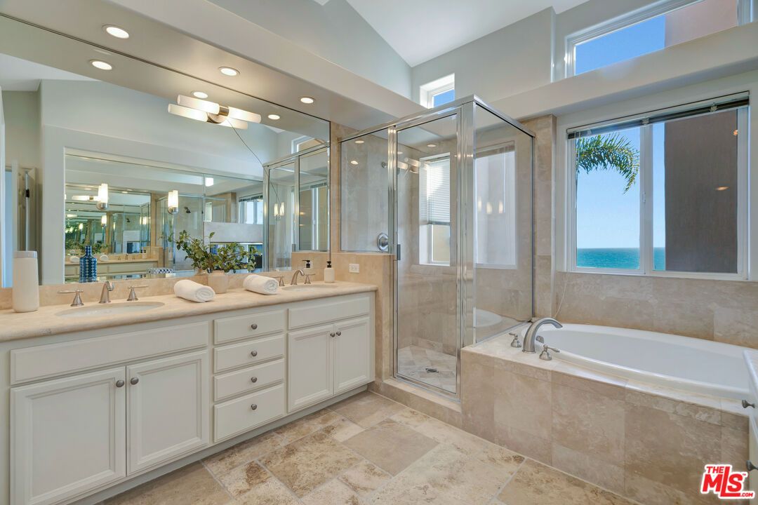 Bathroom, Dual Sink Vanities, Glass Shower, Interior, Recessed Lighting, Water