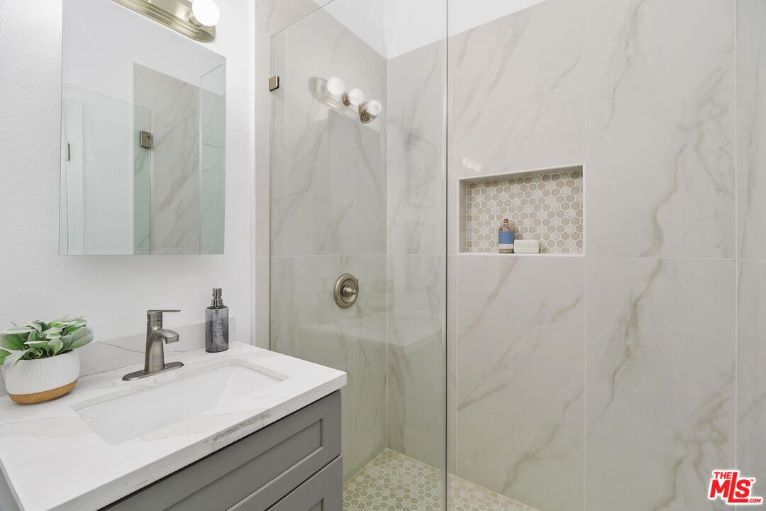 Bathroom, Glass Shower, Interior, Marble Walls