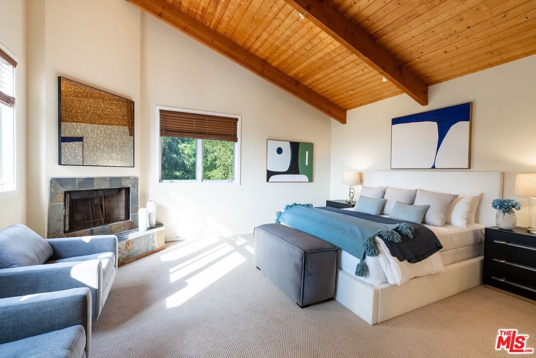 Bedroom, Fireplace, Interior, Wooden Beams, Wooden Ceilings