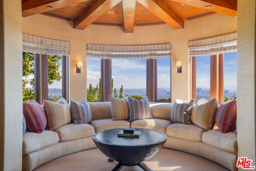 Interior, Living room, Recessed Lighting, Water, Wooden Beams, Wooden Ceilings