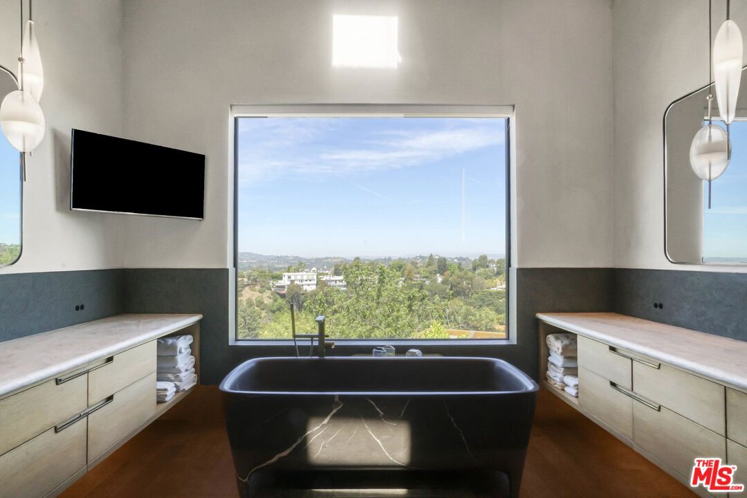 Bathroom, Free Standing Baths, Interior, Wood Texture Flooring