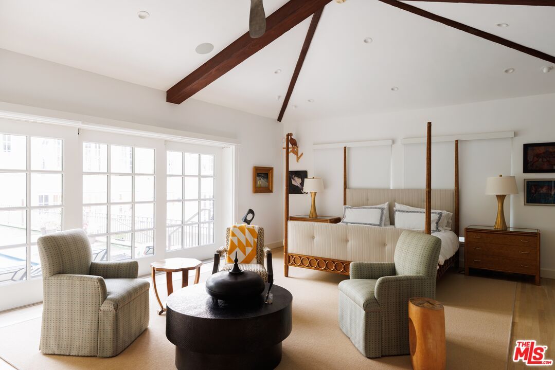 Bedroom, Interior, Recessed Lighting, Wooden Beams