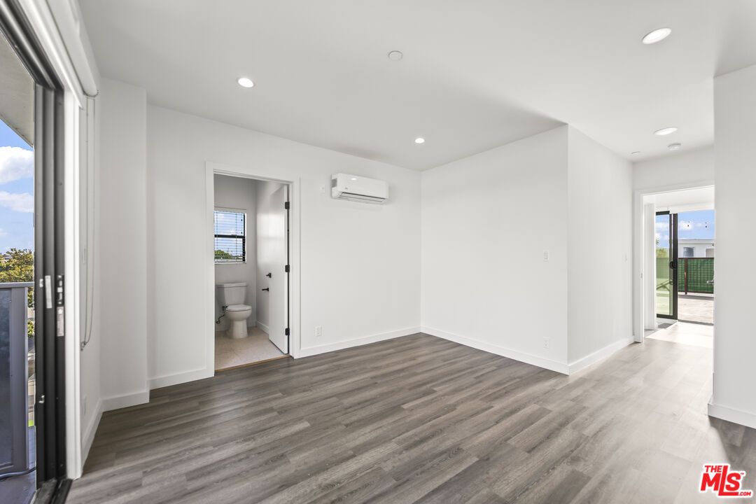 Bathroom, Empty room, Interior, Recessed Lighting, Wood Texture Flooring