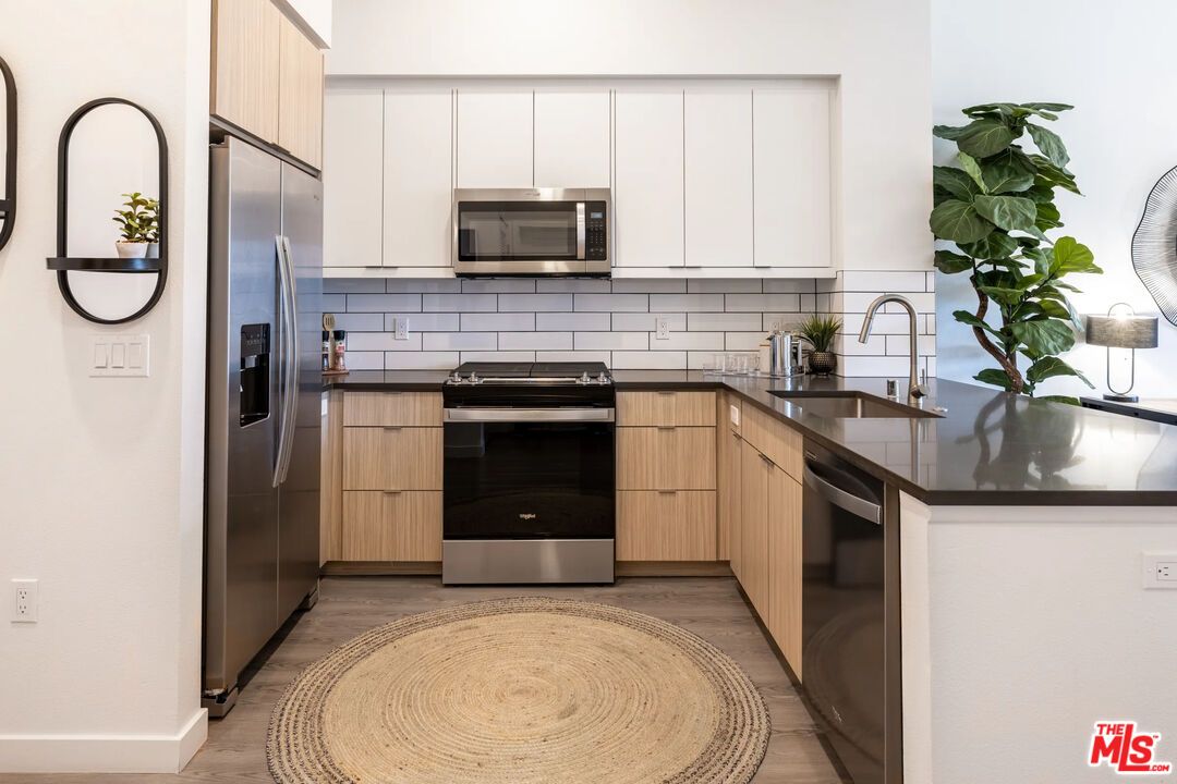 Interior, Kitchen, Stainless Steel Appliances, Wood Texture Flooring