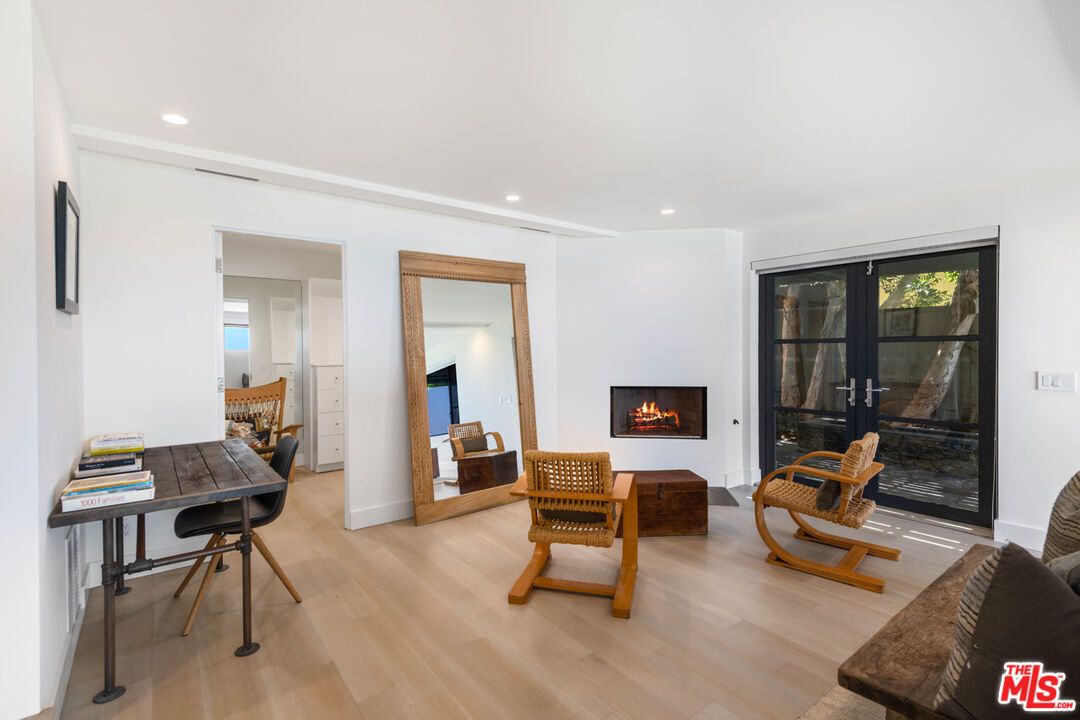 Fireplace, Interior, Recessed Lighting, Wood Texture Flooring