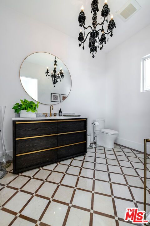Bathroom, Chandelier, Interior