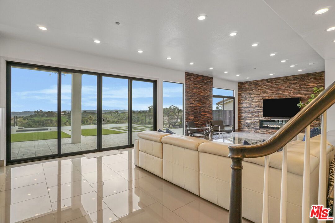 Interior, Recessed Lighting, Stone Walls, Water