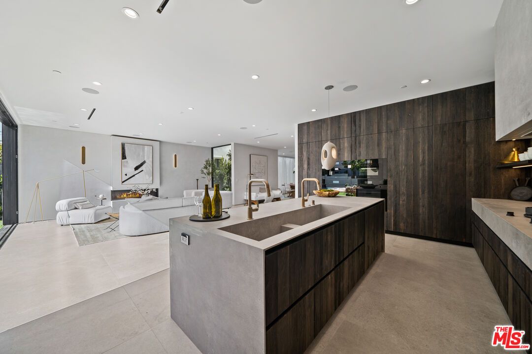 Fireplace, Interior, Kitchen, Living room, Pendant Lights, Recessed Lighting