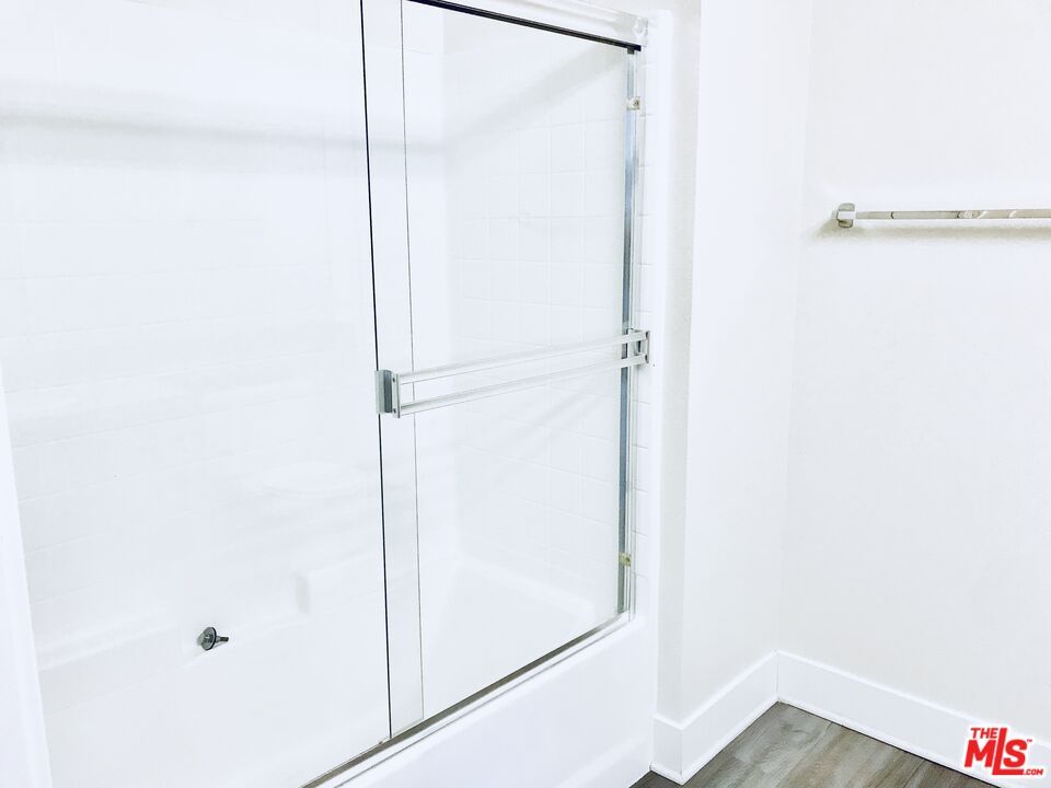 Bathroom, Glass Shower, Interior, Wood Texture Flooring