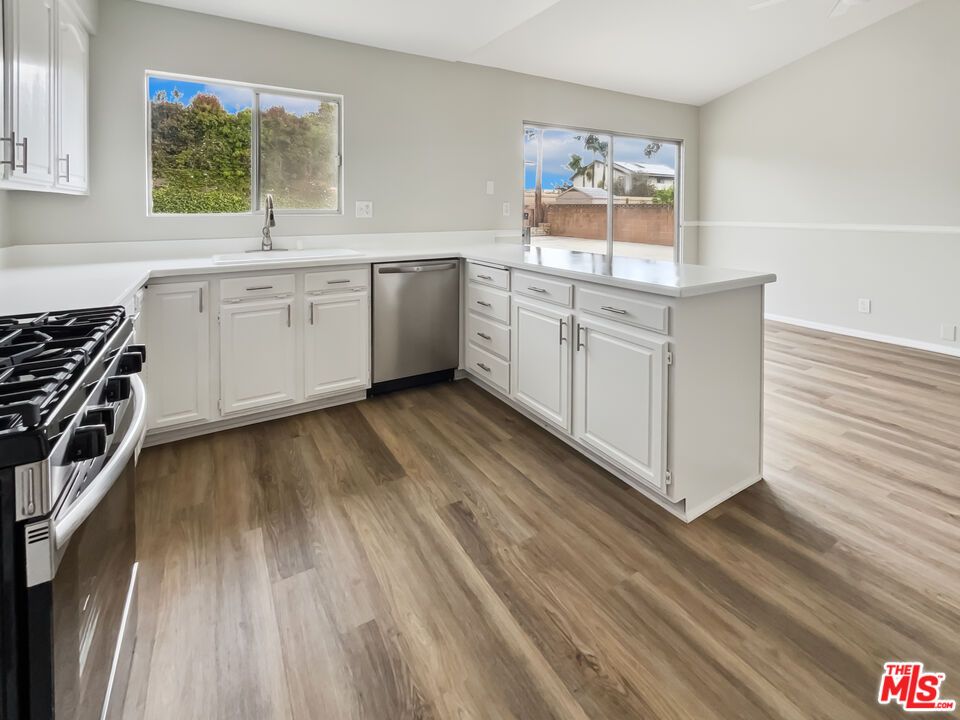 Interior, Kitchen, Stainless Steel Appliances, Wood Texture Flooring
