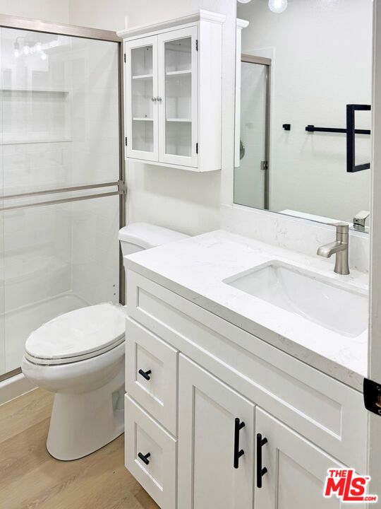 Bathroom, Glass Shower, Interior, Wood Texture Flooring