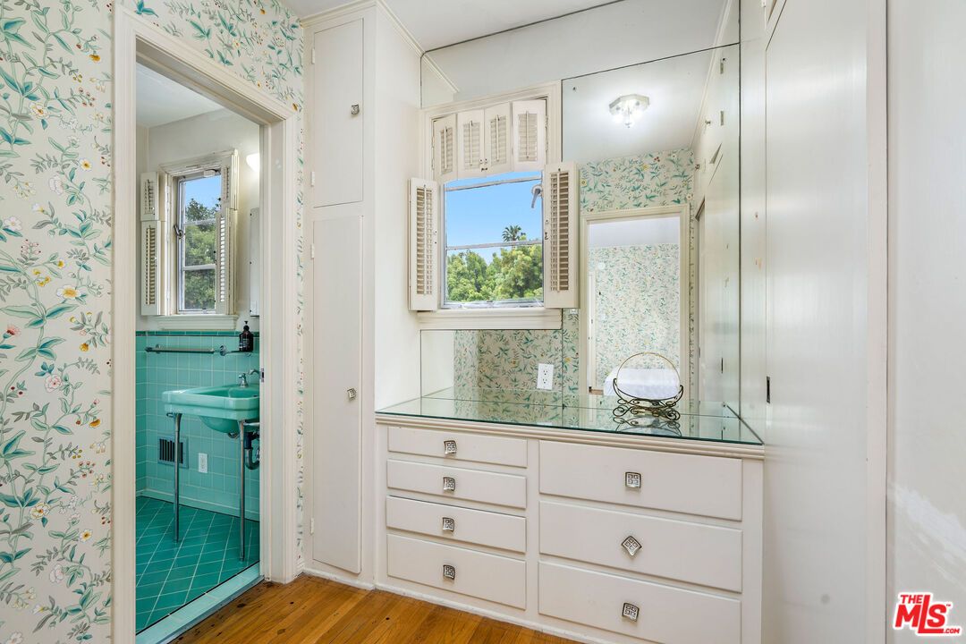 Bathroom, Glass Shower, Interior, Wood Texture Flooring
