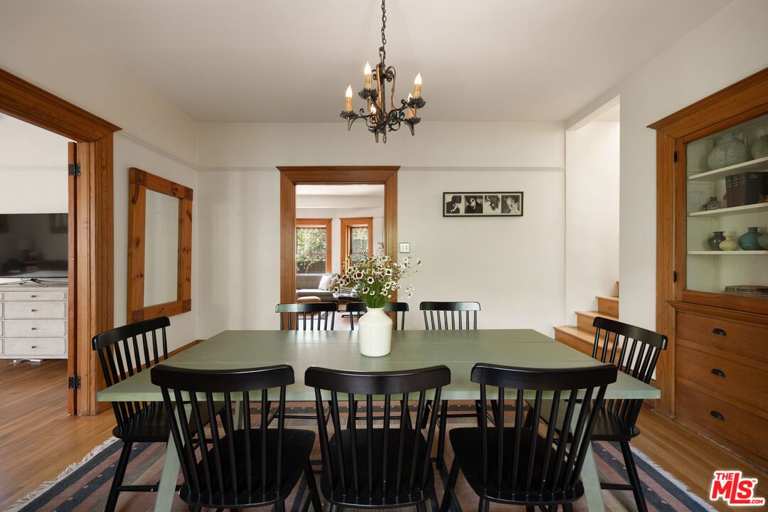 Chandelier, Dining room, Interior, Wood Texture Flooring