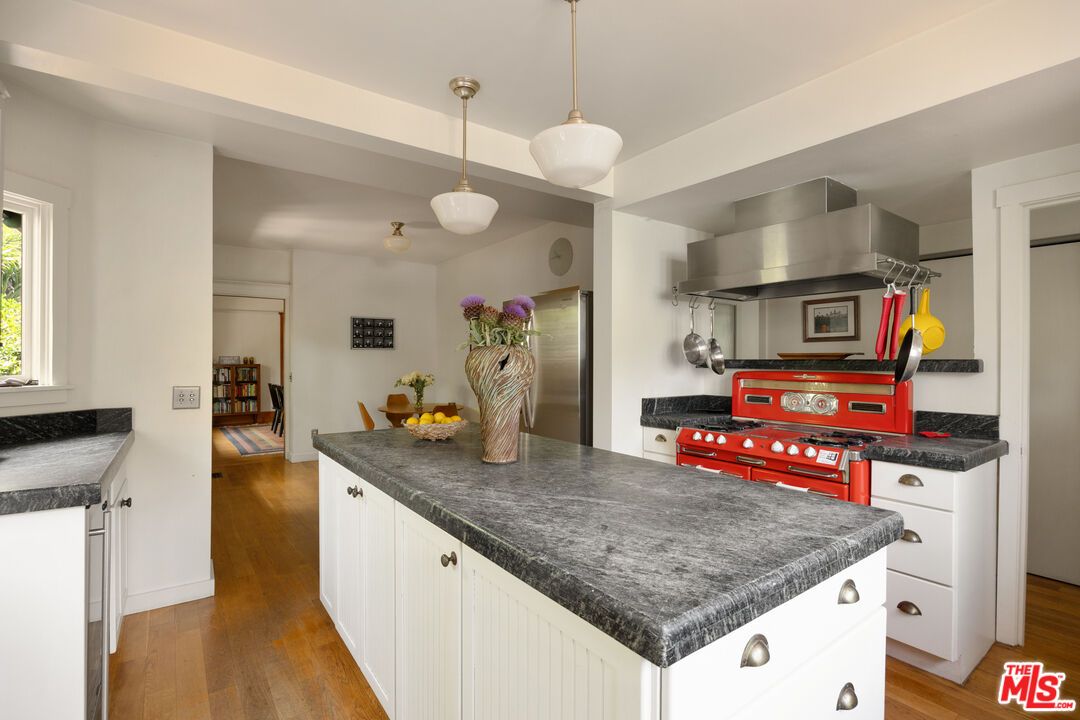 Interior, Kitchen, Pendant Lights, Stainless Steel Appliances, Wood Texture Flooring