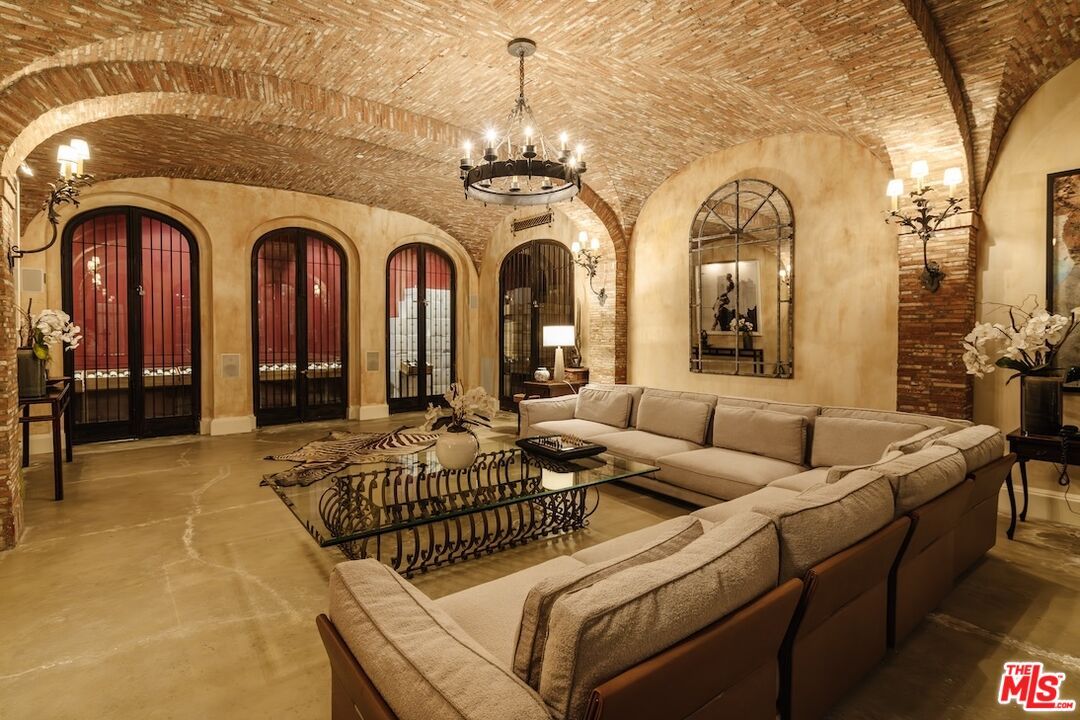 Chandelier, Interior, Living room, Stone Walls, Wooden Ceilings