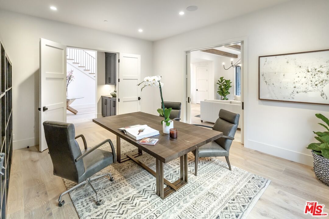 Home Office, Interior, Recessed Lighting, Wood Texture Flooring