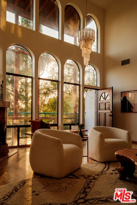 Chandelier, Fireplace, Interior, Living room, Wood Texture Flooring