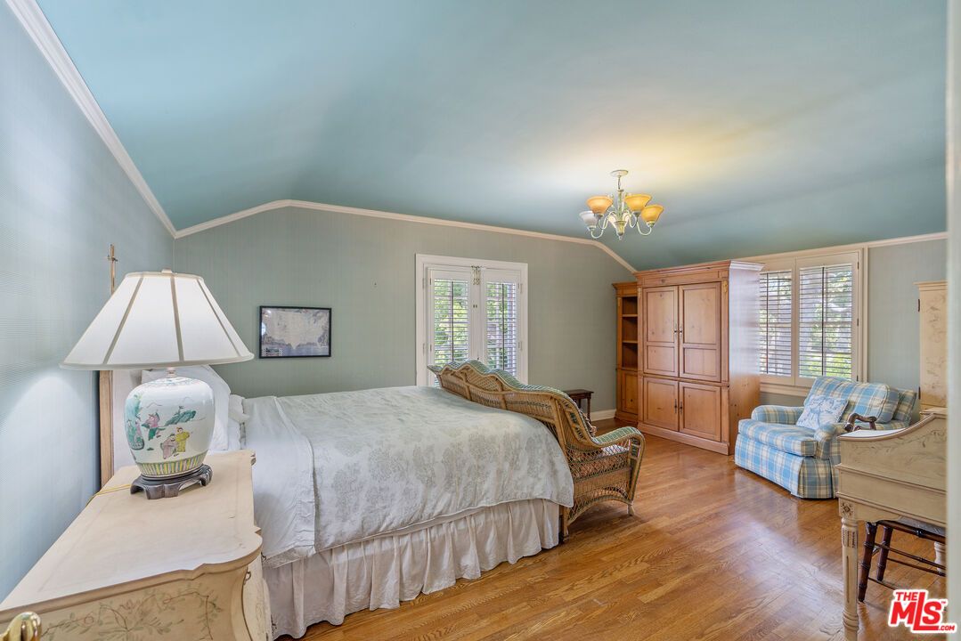Bedroom, Chandelier, Interior, Wood Texture Flooring
