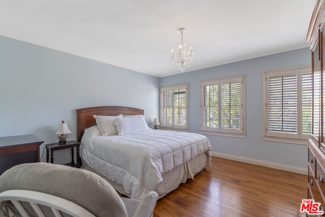 Bedroom, Chandelier, Interior, Wood Texture Flooring