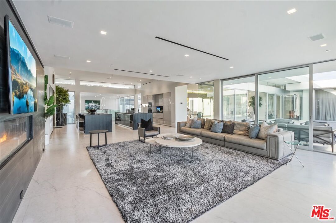 Dining room, Fireplace, Interior, Living room, Marble, Recessed Lighting