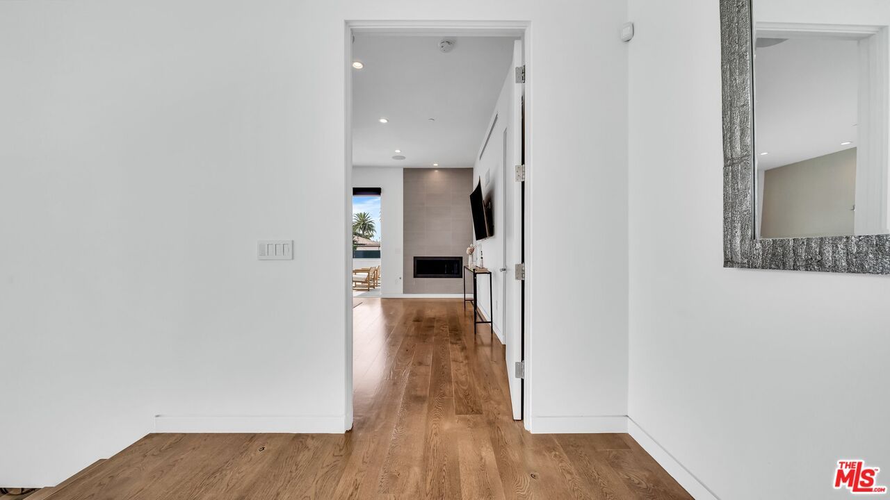 Fireplace, Interior, Recessed Lighting, Wood Texture Flooring