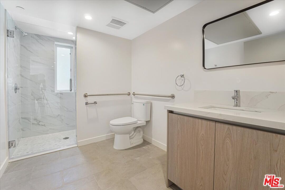 Bathroom, Glass Shower, Interior, Marble Walls, Recessed Lighting