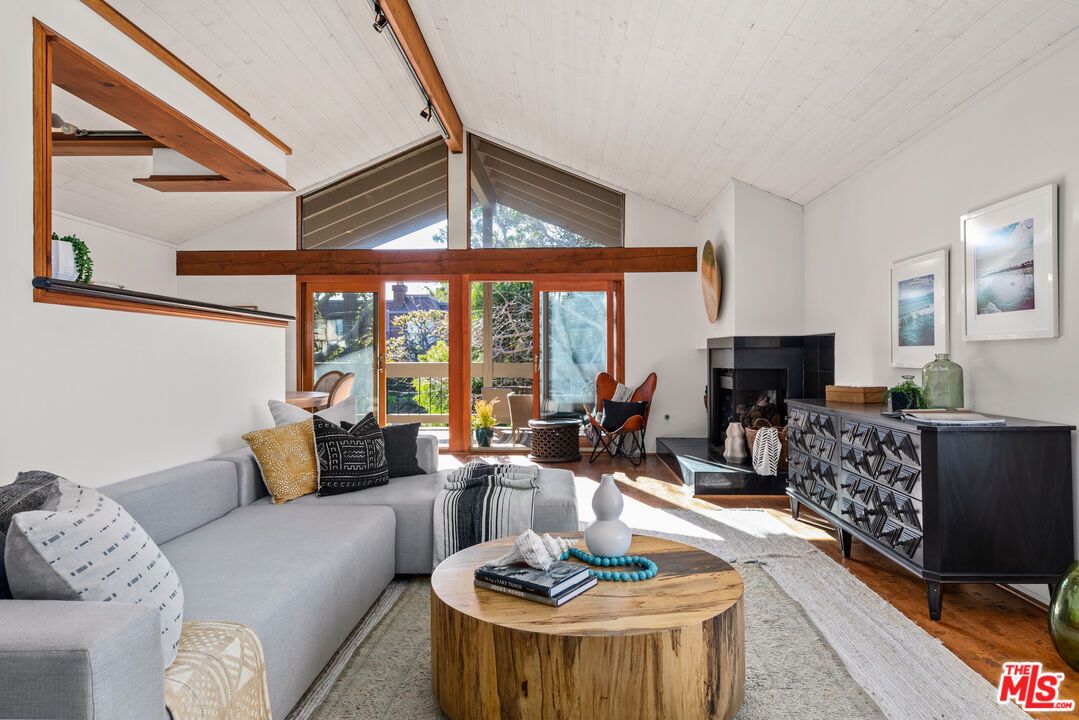 Fireplace, Interior, Living room, Wooden Beams, Wood Texture Flooring