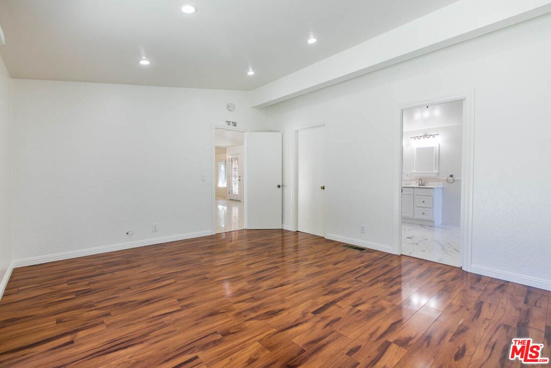 Bathroom, Empty room, Interior, Marble, Recessed Lighting, Wood Texture Flooring