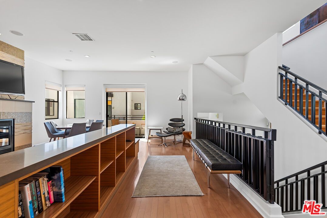 Fireplace, Interior, Recessed Lighting, Wood Texture Flooring