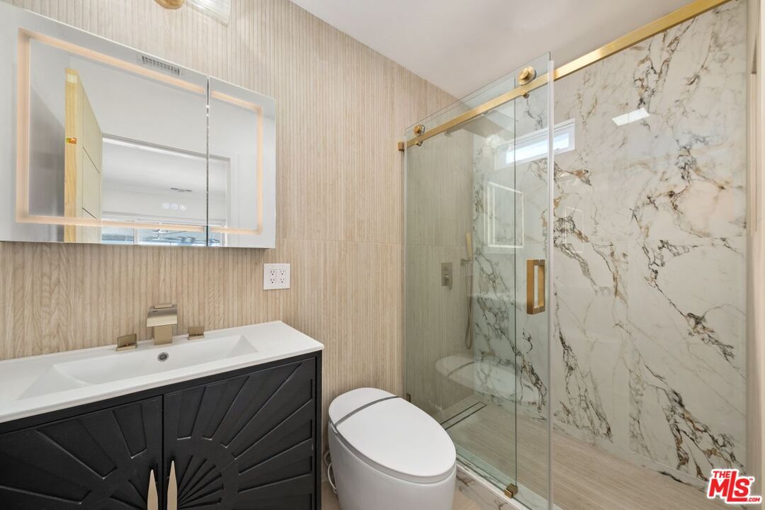 Bathroom, Glass Shower, Interior, Marble Walls