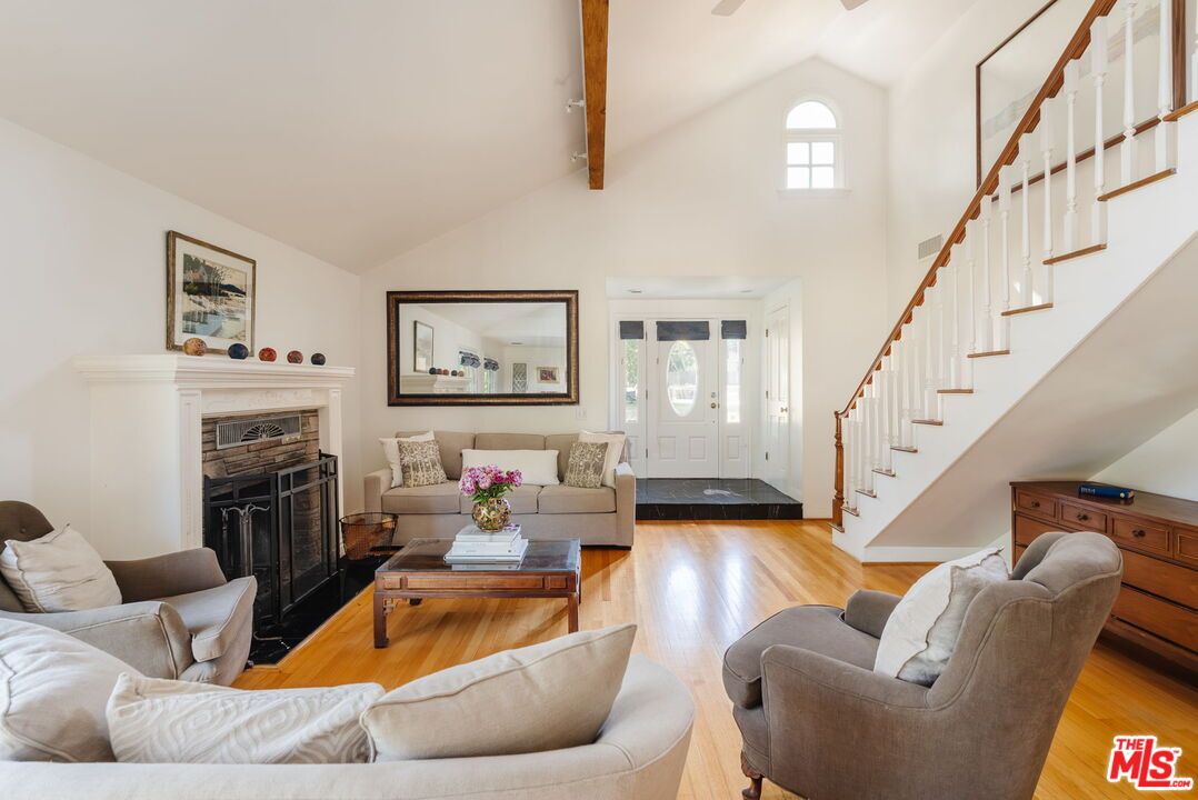 Fireplace, Interior, Living room, Wooden Beams, Wood Texture Flooring