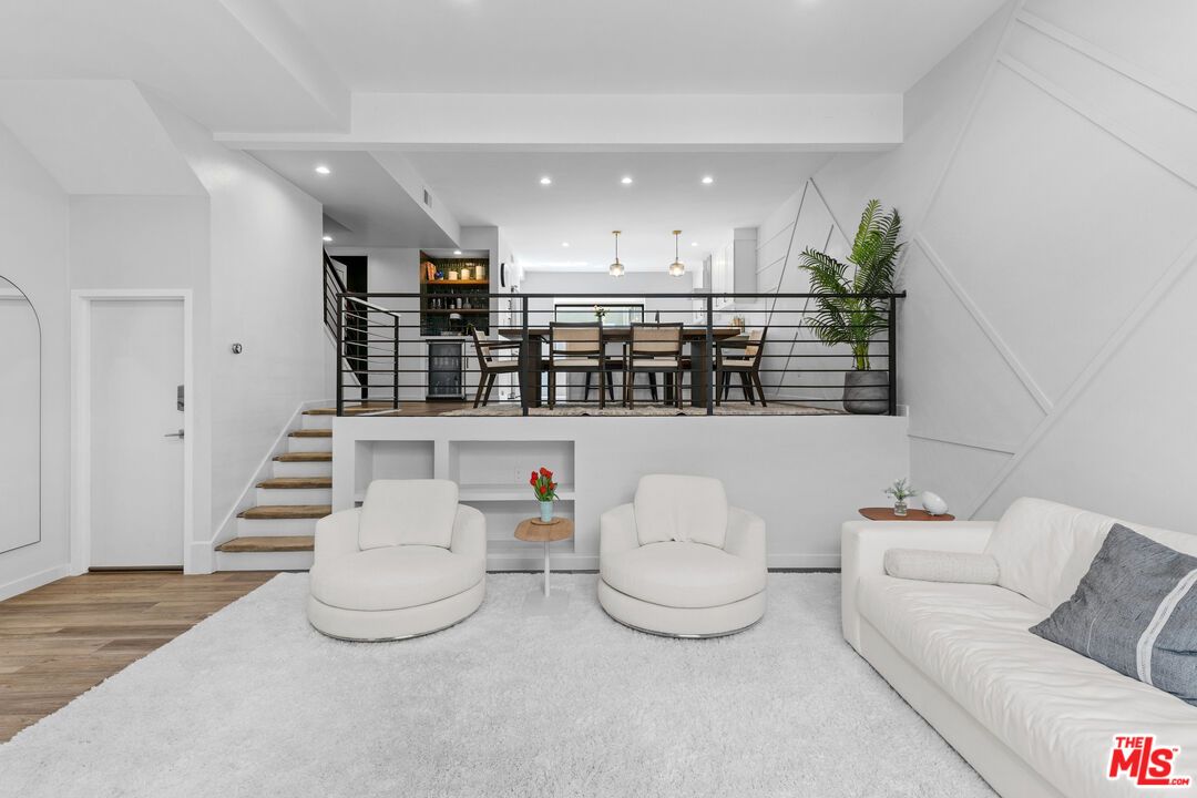 Interior, Living room, Pendant Lights, Recessed Lighting, Wood Texture Flooring