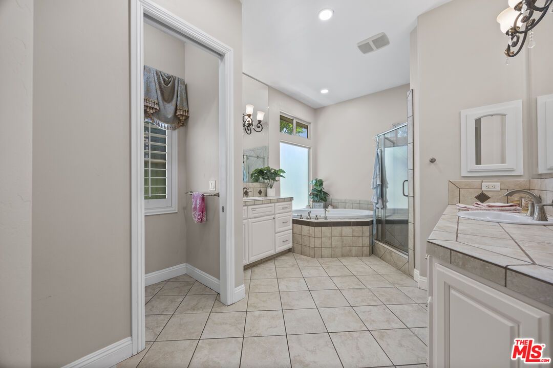 Bathroom, Glass Shower, Interior, Recessed Lighting, Tile Countertops