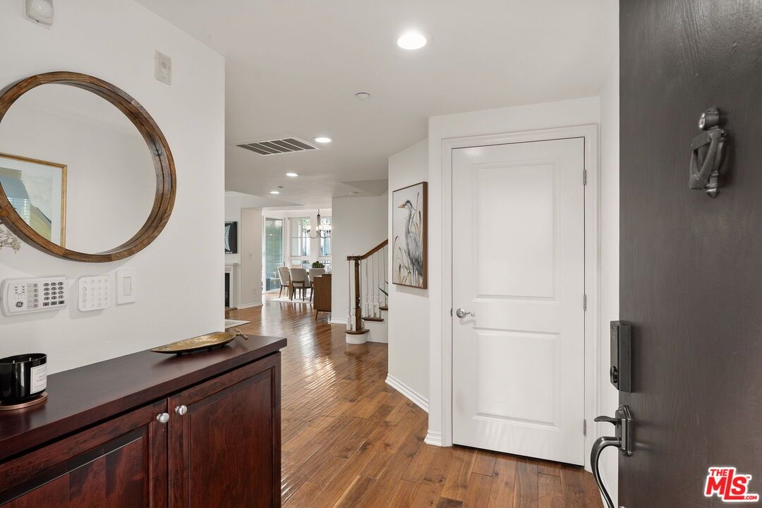 Dining room, Interior, Pendant Lights, Recessed Lighting, Wood Texture Flooring