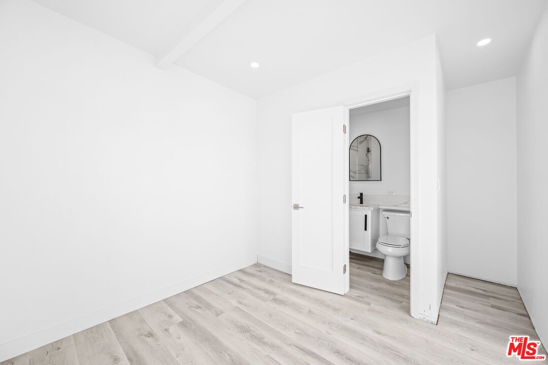 Bathroom, Empty room, Interior, Recessed Lighting, Wood Texture Flooring