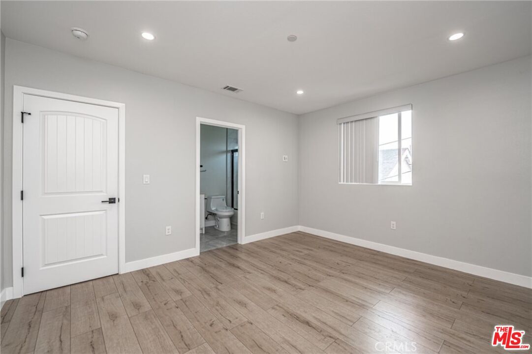 Bathroom, Empty room, Interior, Recessed Lighting, Wood Texture Flooring