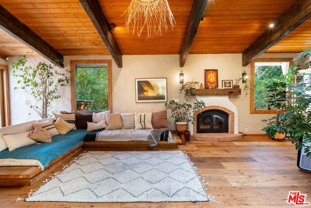 Fireplace, Interior, Living room, Wooden Beams, Wooden Ceilings, Wood Texture Flooring