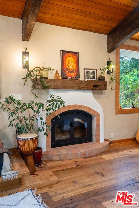 Fireplace, Interior, Wooden Beams, Wooden Ceilings, Wood Texture Flooring