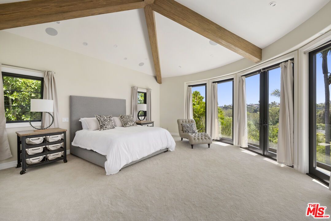 Bedroom, Interior, Recessed Lighting, Wooden Beams