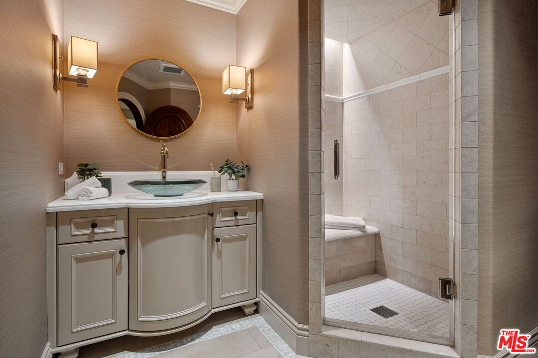 Bathroom, Glass Shower, Interior, Stone Walls