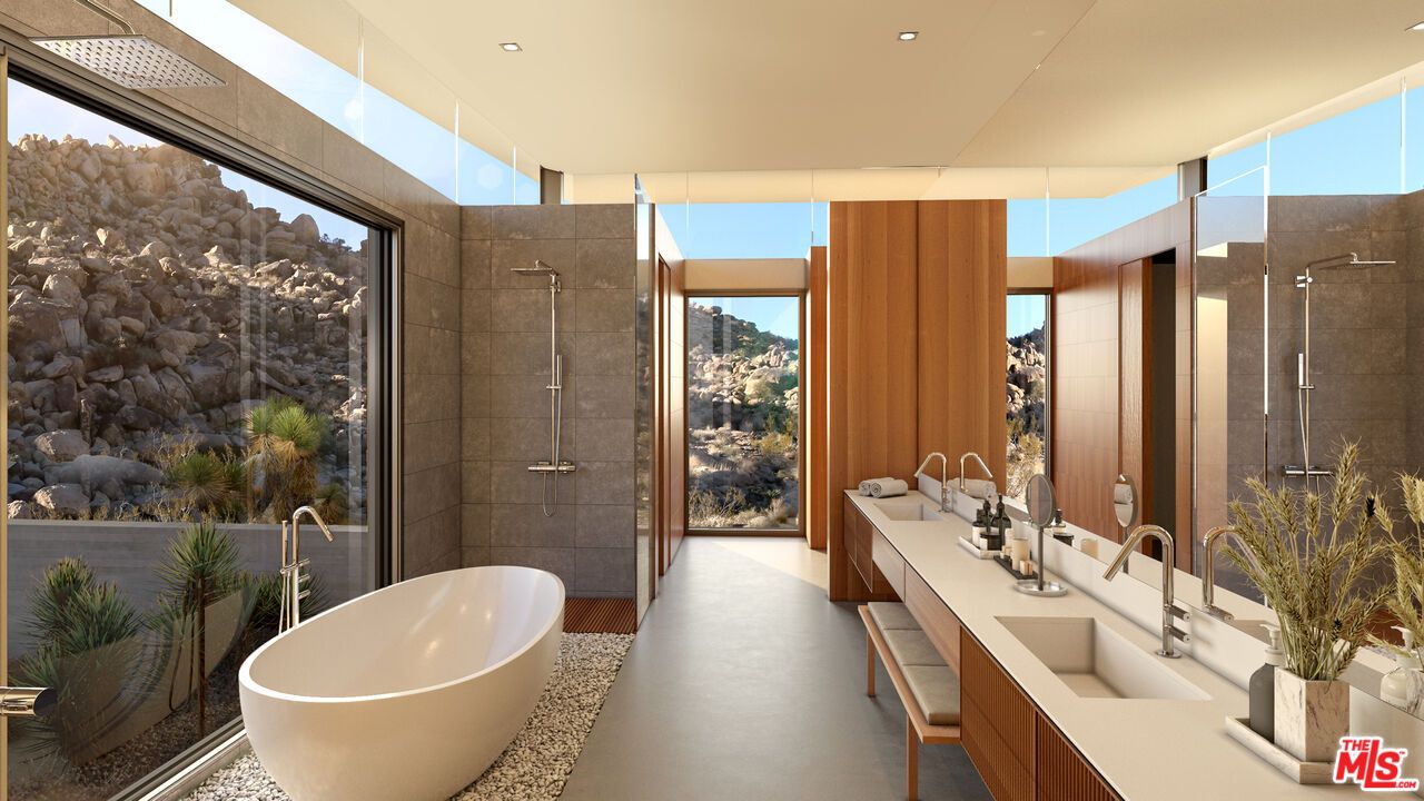 Bathroom, Dual Sink Vanities, Free Standing Baths, Glass Shower, Interior, Recessed Lighting