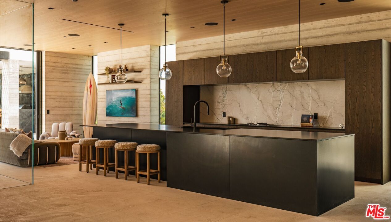 Interior, Marble Walls, Pendant Lights, Recessed Lighting, Wooden Ceilings