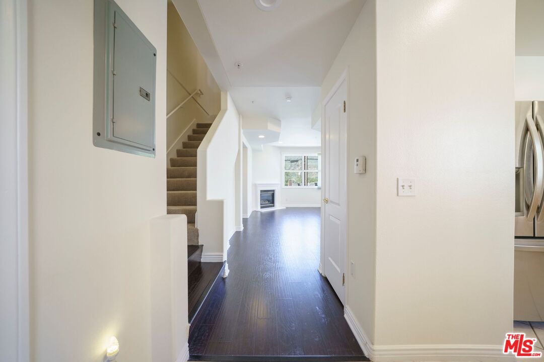 Fireplace, Interior, Recessed Lighting, Wood Texture Flooring