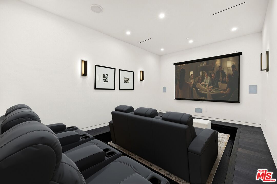 Home Theatre Room, Interior, Recessed Lighting, Theatre Room, Wood Texture Flooring