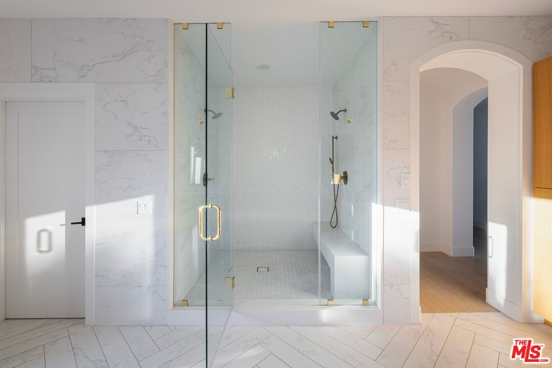 Bathroom, Glass Shower, Interior, Marble, Marble Walls