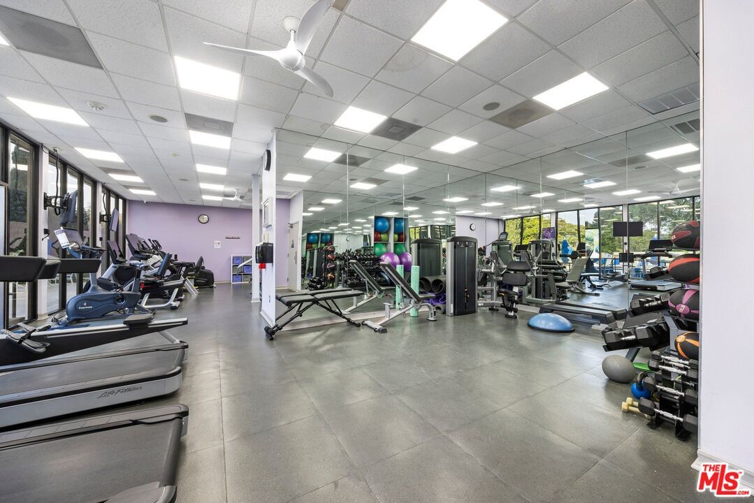 Fitness Equipment, Gym, Interior, Recessed Lighting